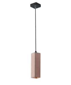 Lampada a sospensione 'kruk' in cemento color mattone, h 120 cm